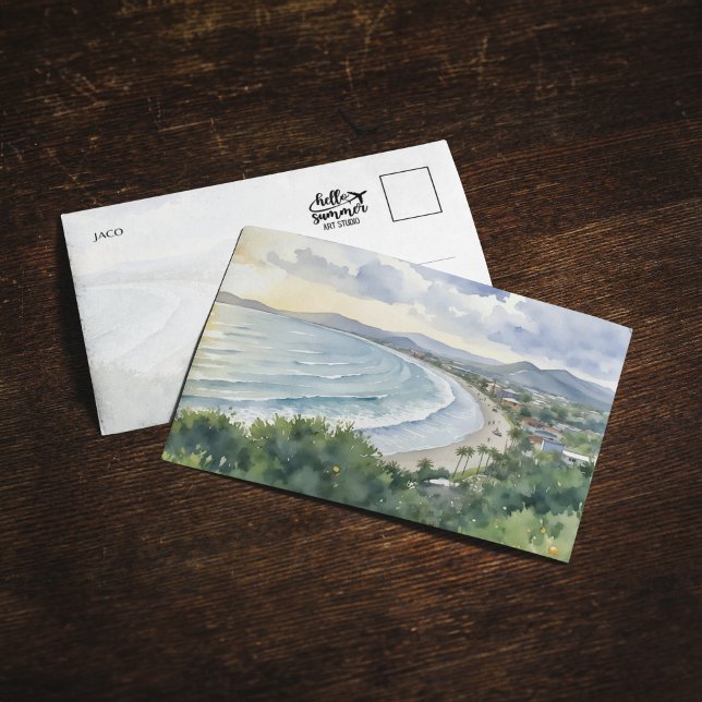 Jaco Beach Costa Rica Watercolor Postcard Inbjudningar (Skapare uppladdad)