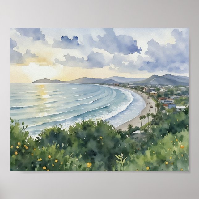 Jaco Beach Costa Rica Watercolor Poster (Framsidan)