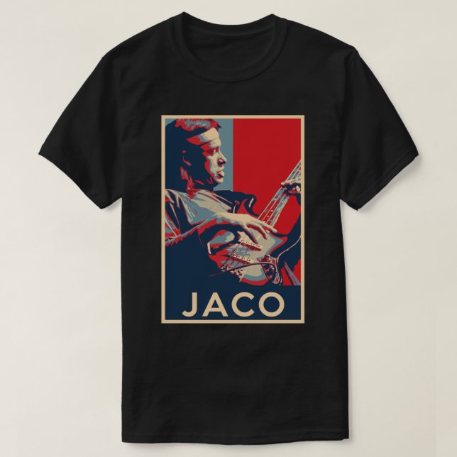 Jaco Pastorius Hope Poster - Storleken på Jazz Mus T Shirt (Design framsida)