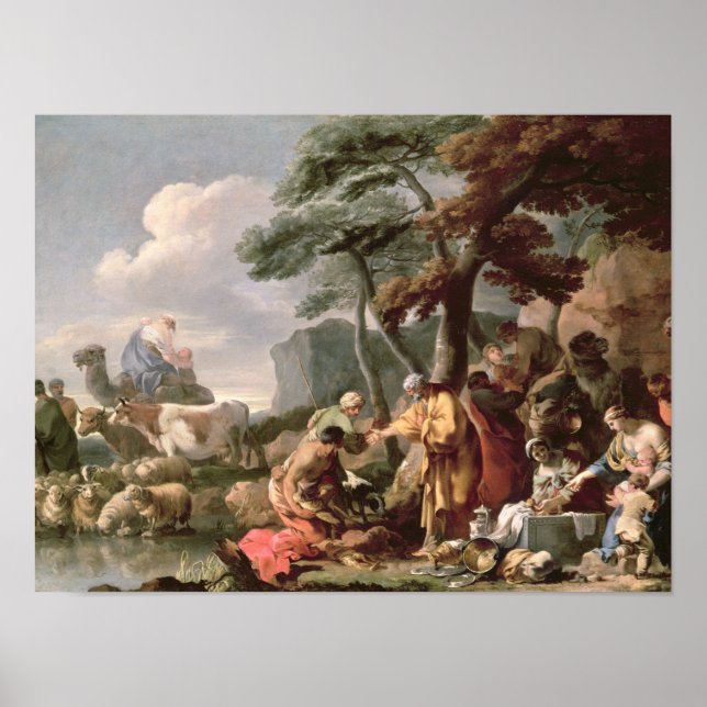 Jacob begraver de märkliga gudarna under eken poster (Framsidan)