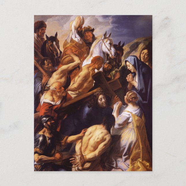 Jacob Jordaens- Kristus som bär Kor Vykort (Framsida)