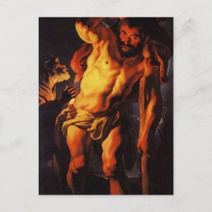 Jacob Jordaens- Saint Christopher carry Child Vykort