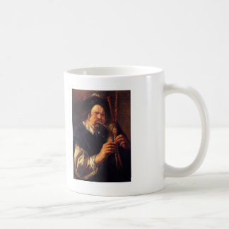 Jacob Jordaens- självporträtt som en säckpipe- Kaffemugg