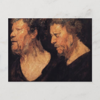 Jacob Jordaens- Studier av chefen för Abraham Vykort