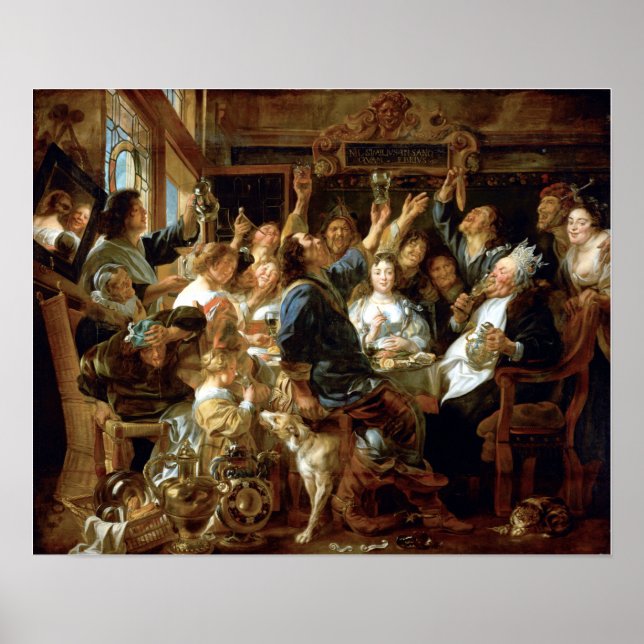 Jacob Jordaens The Feast of the Bean Kung Poster (Framsidan)