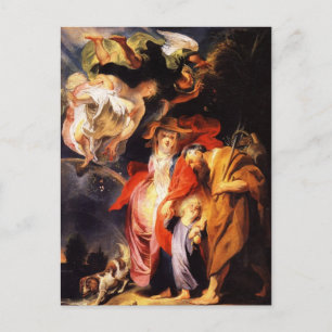 Jacob Jordaens - Tillbaka från Egyptenen Heliga Fa Vykort