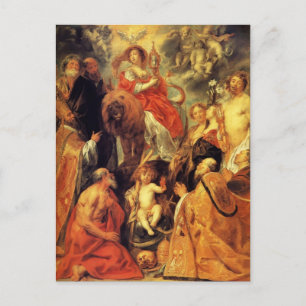 Jacob Jordaens vördnad för Eukarist Vykort