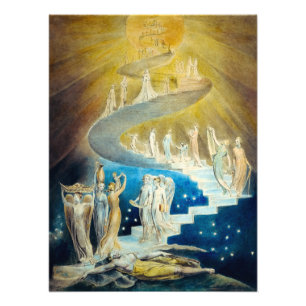 Jacob Ladder av William Blake Fototryck