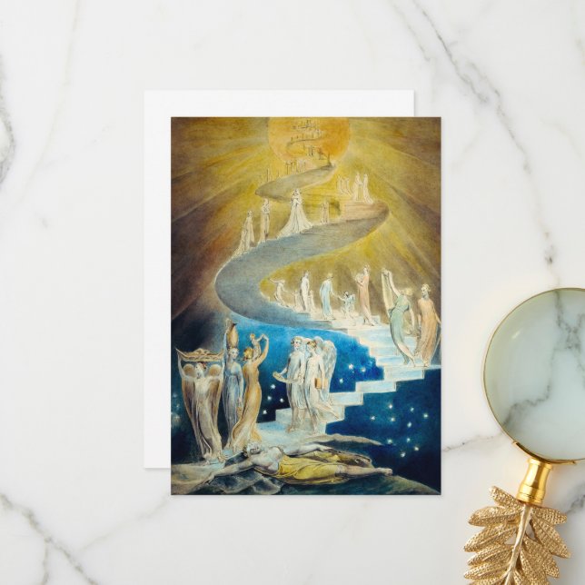 Jacob Ladder av William Blake Tack Kort (Fram/Back In Situ)