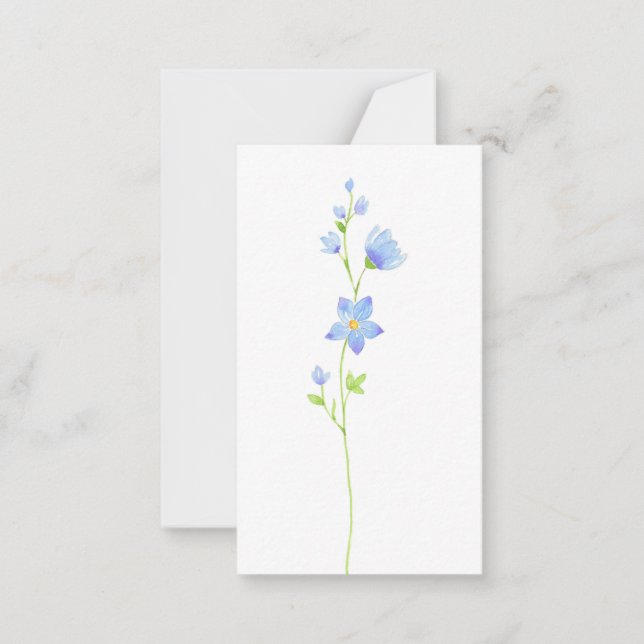 Jacob Ladder Watercolor Flowers Anteckningskort (Framsida)