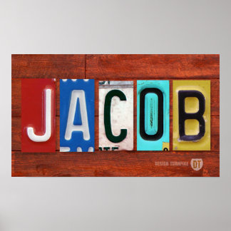 JACOB-licensskylt som Poster Namn-signatur