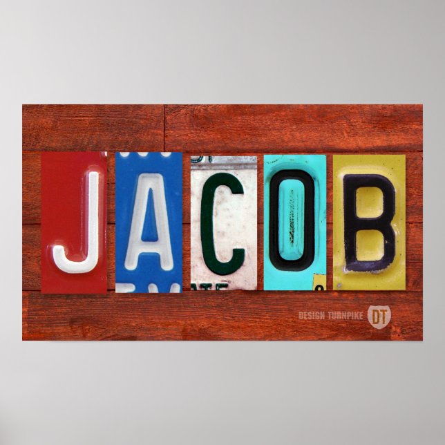 JACOB-licensskylt som Poster Namn-signatur (Framsidan)