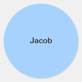 Jacob Light Blue Kids Namn Sticker Personlig Runt Klistermärke