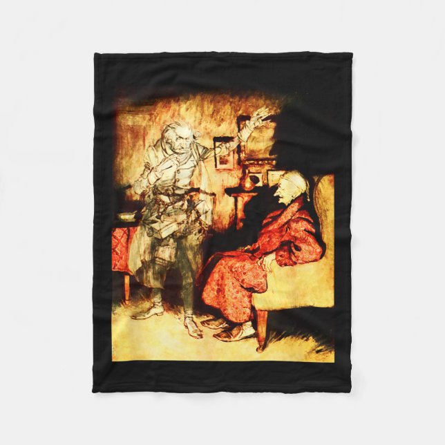 Jacob Marley Ghost Scrooge Bah Humbug Christmas Ca Fleecefilt (Framsidan)