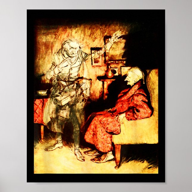Jacob Marley Spöke Scrooge Bah Humbug Jul Ca Poster (Framsidan)