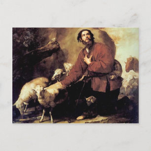 Jacob med labourblocket av Jusepe de Ribera Vykort