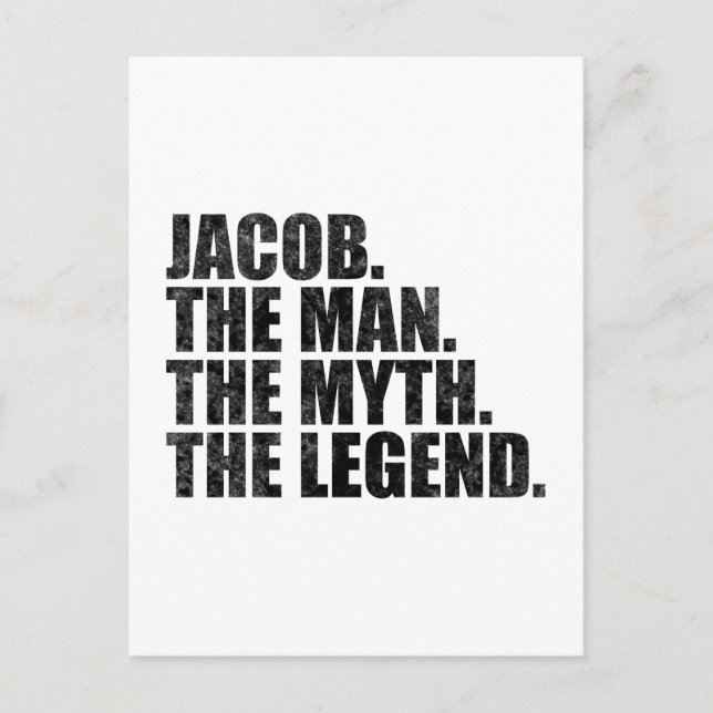 Jacob namn, Jacob Mannen Myten Legenden Vykort (Framsida)