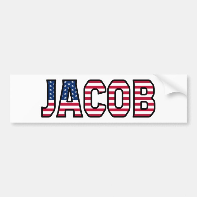 Jacob Namn Vorname USA Aufkleber Sticker Auto Bildekal (Framsidan)