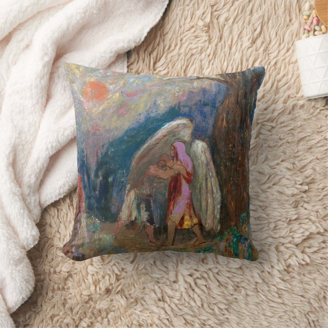 Jacob och ängeln | Odilon Redon | Kudde (Filt)