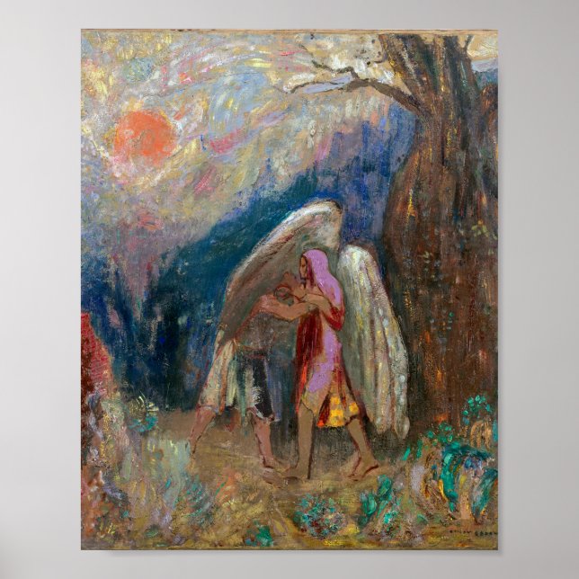Jacob och ängeln | Odilon Redon | Poster (Framsidan)
