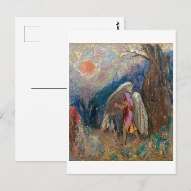 Jacob och ängeln | Odilon Redon | Vykort (Fram/baksida)