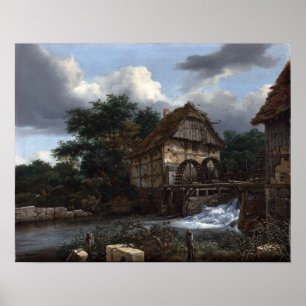 Jacob skåpbil Ruisdael två Watermills Poster
