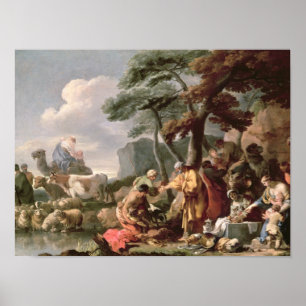 Jacob som begraver de konstiga gudarna under oaken poster