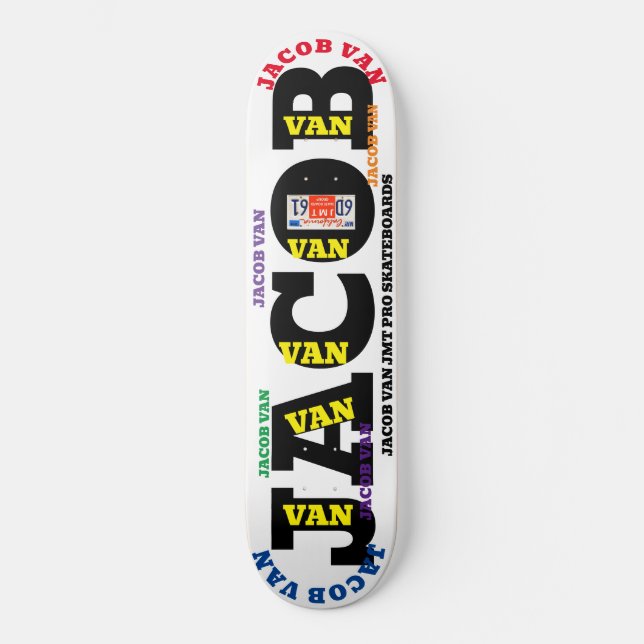 JACOB VAN  8 1/4" Skateboarddäck Mini Skateboard Bräda 18,5 Cm (Framsida)