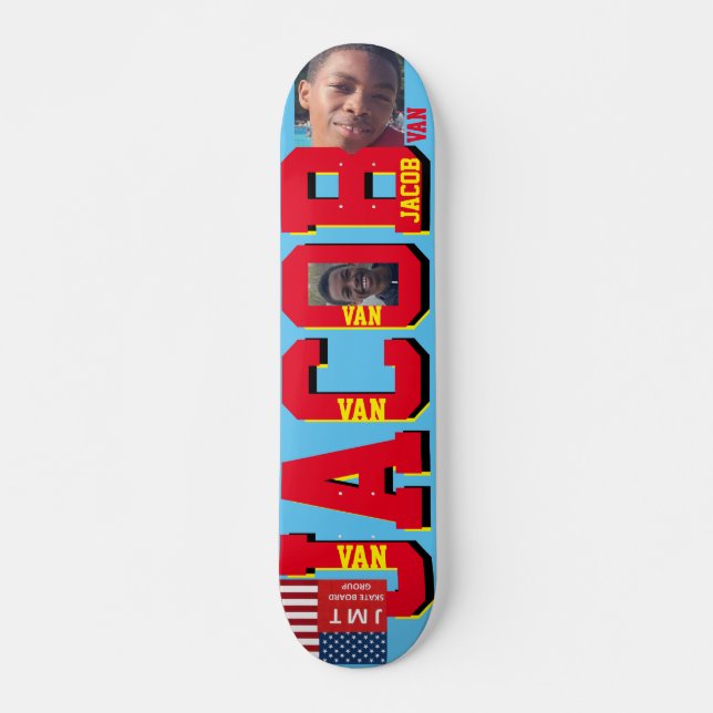 JACOB  VAN  JMT 7 3/4" Skateboarddäck Mini Skateboard Bräda 18,5 Cm (Framsida)