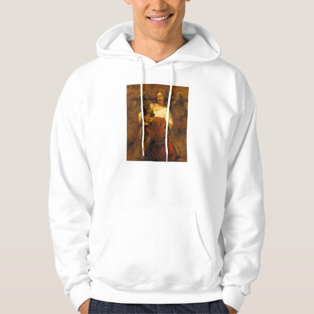 Jacob Wrestling med ängeln av Rembrandt Hoodie (Framsida)