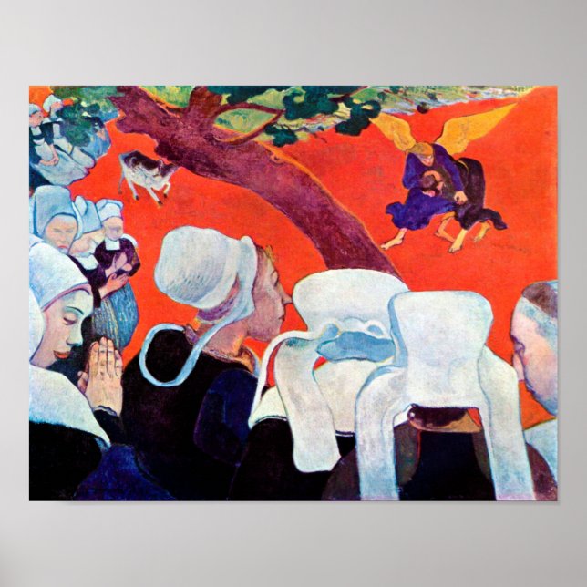 Jacob Wrestling med ängeln, Gauguin Poster (Framsidan)