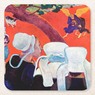 Jacob Wrestling med ängeln, Gauguin Underlägg Papper Kvadrat