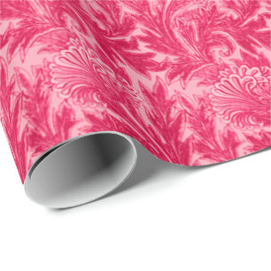 Jacobean blommadamast, Fuchsia och tänder - rosor Presentpapper
