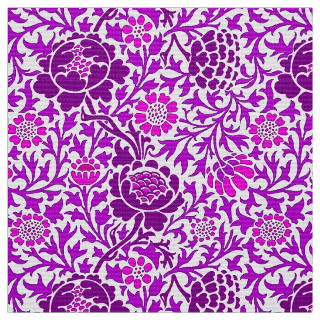 Jacobean Blommigt, Ametyst Lila och Lilac Tyg (Provkarta)