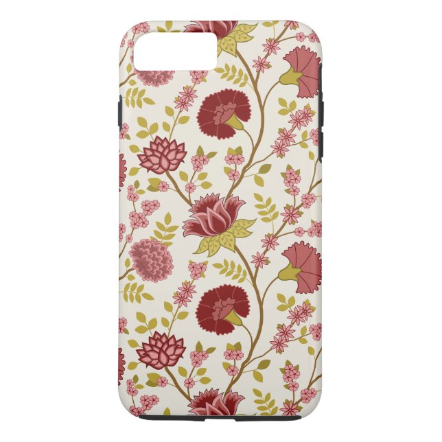 Jacobean Blommigt Big Mönster  Pinks Guld Cream Case-Mate iPhone Skal (Baksida)