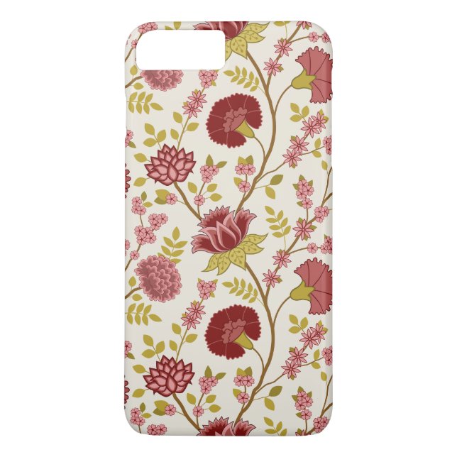 Jacobean Blommigt Big Mönster  Pinks Guld Cream Case-Mate iPhone Skal (Baksida)