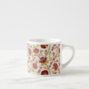 Jacobean Blommigt Big Mönster Pinks Guld Cream Espressomugg