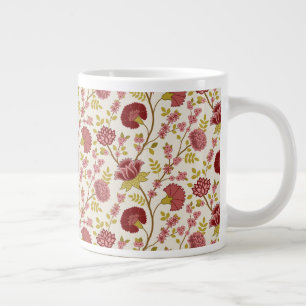 Jacobean Blommigt Big Mönster Pinks Guld Cream Jumbo Mugg