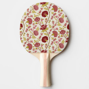 Jacobean Blommigt Big Mönster  Pinks Guld Cream Pingisracket