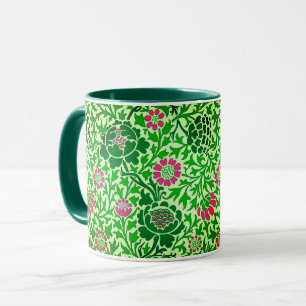 Jacobean Blommigt, Emerald and Lime Green Mugg