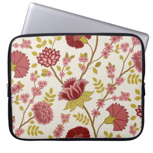Jacobean Blommigt Lg Mönster  Pinks Guld Cream Laptop Fodral