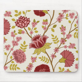 Jacobean Blommigt Lg Mönster Pinks Guld Cream Musmatta
