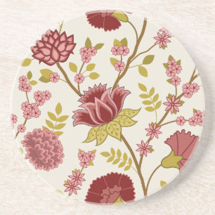 Jacobean Blommigt Lg Mönster  Pinks Guld Cream Underlägg