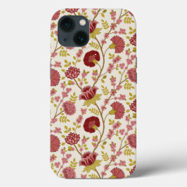 Jacobean Blommönster  Pinks Guld Cream