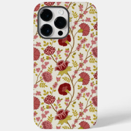 Jacobean Blommönster  Pinks Guld Cream