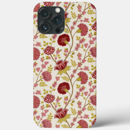 Jacobean Blommönster  Pinks Guld Cream