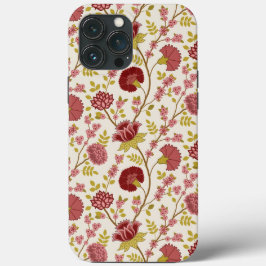 Jacobean Blommönster  Pinks Guld Cream