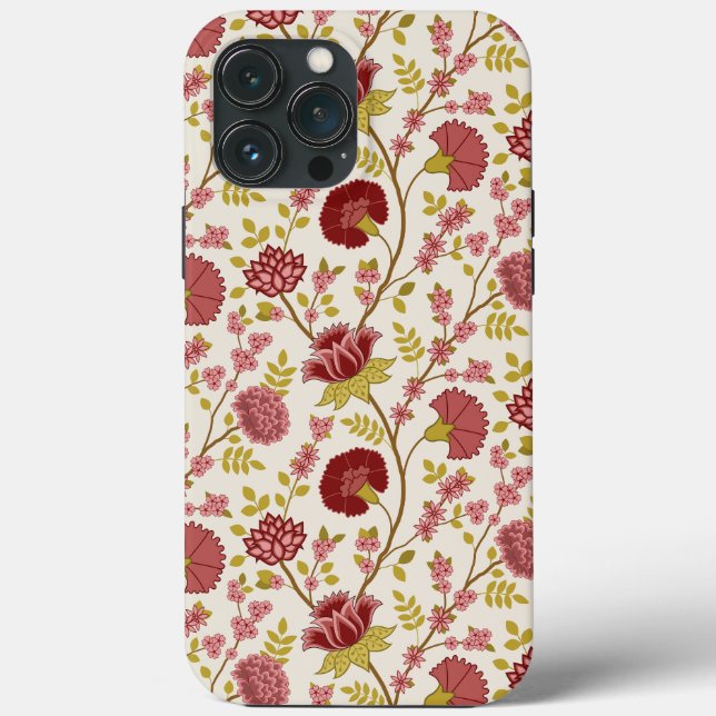 Jacobean Blommönster  Pinks Guld Cream (Baksida)