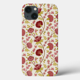 Jacobean Blommönster  Pinks Guld Cream