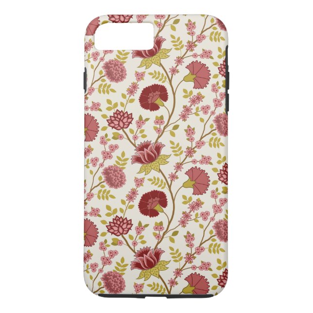 Jacobean Blommönster  Pinks Guld Cream Case-Mate iPhone Skal (Baksida)
